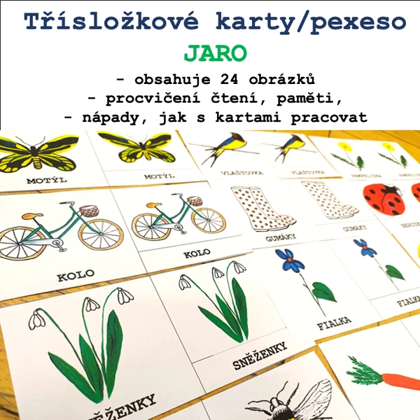 Třísložkové karty/Pexeso - JARO