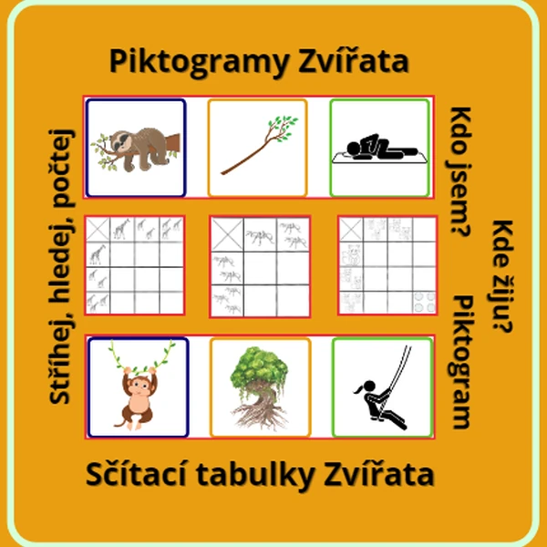 ZVÍŘATA (Pexetrio a Sčítací tabulky)