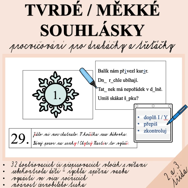 TVRDÉ / MĚKKÉ SOUHLÁSKY