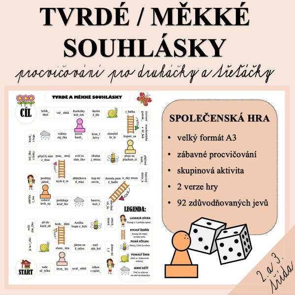 DESKOVÁ HRA - TVRDÉ MĚKKÉ SOUHLÁSKY
