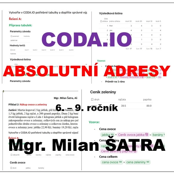 CODA.IO - absolutní adresy