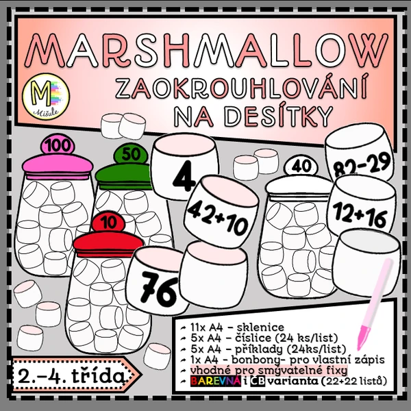 MARSHMELLOW- ZAOKROUHLOVÁNÍ NA DESÍTKY