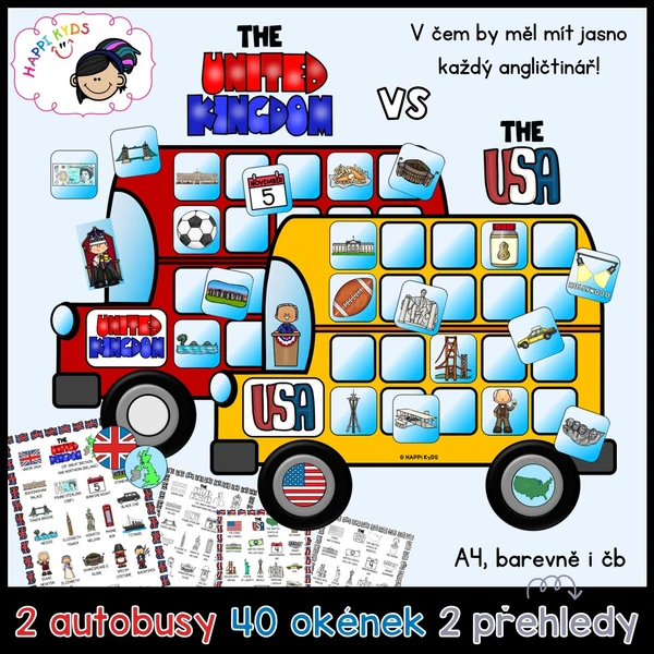 THE UK vs THE USA - třídící autobusy a přehledy