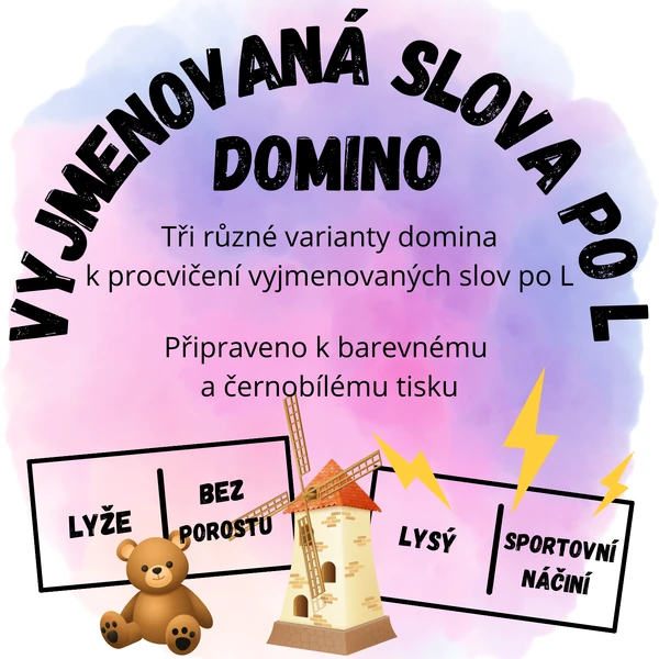 Vyjmenovaná slova po L - domino