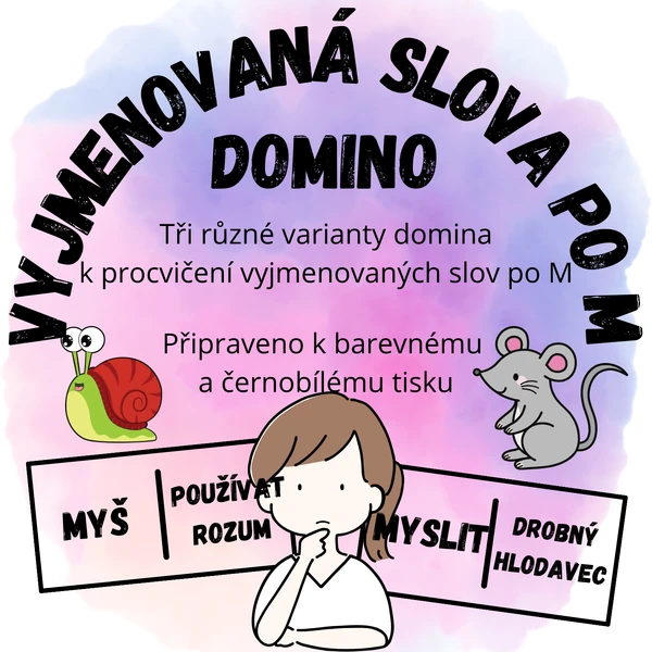 Vyjmenovaná slova po M - domino