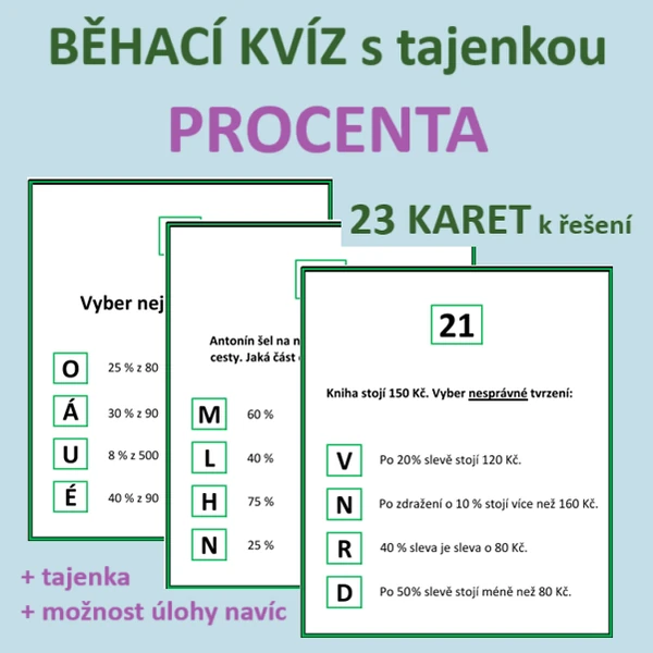 BĚHACÍ KVÍZ s tajenkou – PROCENTA