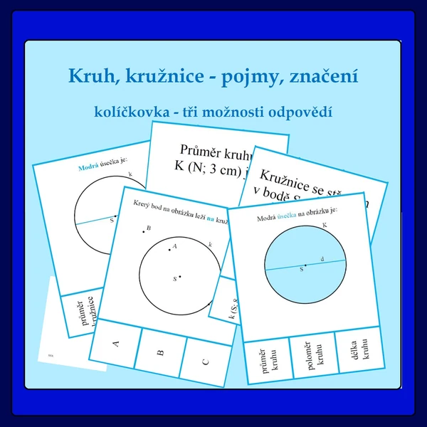 Kruh, kružnice - pojmy, značení