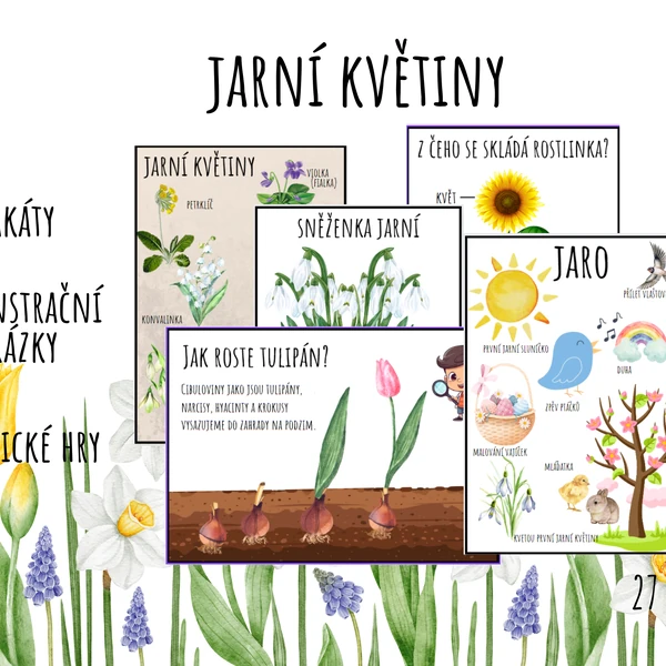 Jarní květiny, jaro, roční období, znaky jara 