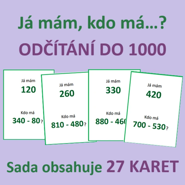 Já mám, kdo má…? – ODČÍTÁNÍ DO 1000