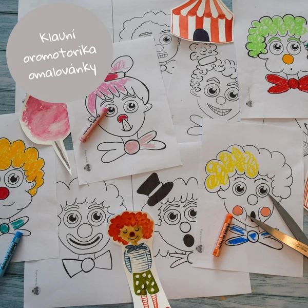Klaunská obličejová jóga - omalovánky