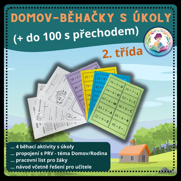 Běhačky s úkoly na sčítání do 100 s přechodem