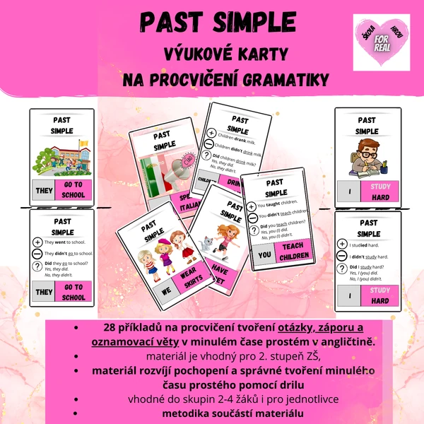 Past simple - výukové karty