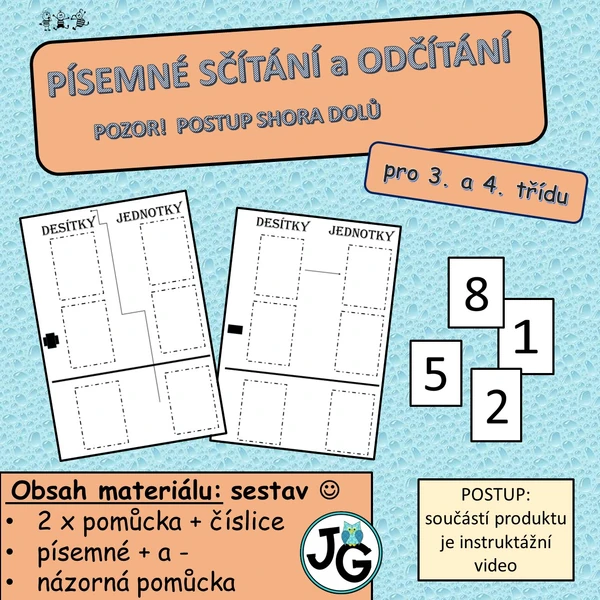 písemné výpočty - názorná pomůcka