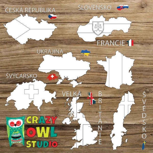 Vymalovánky ZEMĚ EVROPY