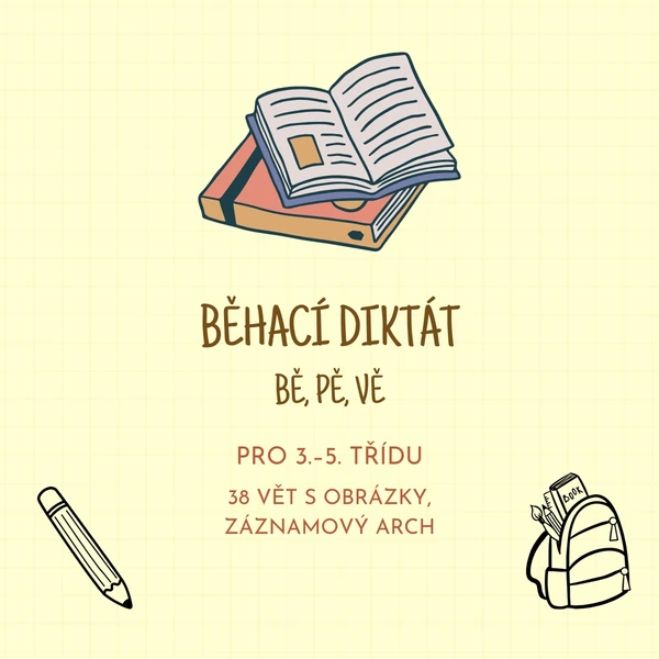 Běhací diktát – bě, pě, vě