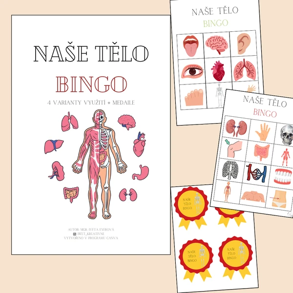 NAŠE TĚLO bingo (4 varianty využití + medaile)