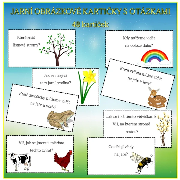 Jarní obrázkové kartičky