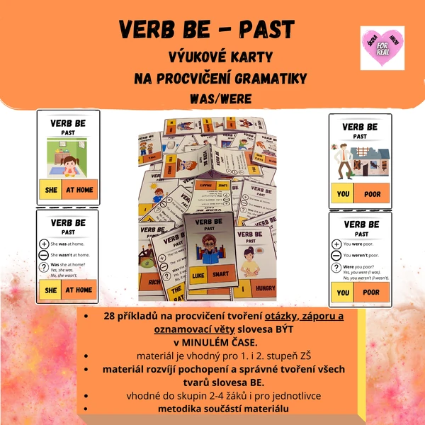 Verb BE past - výukové karty