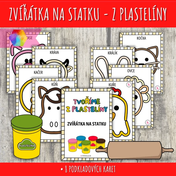 Zvířata ze statku z plastelíny