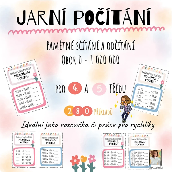 Pamětné sčítání a odčítání - jarní počítání