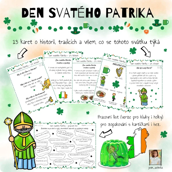 Den sv. Patrika - karty a pracovní listy