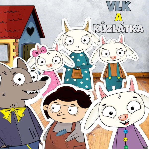Loutky, omalovánky – Vlk a kůzlátka