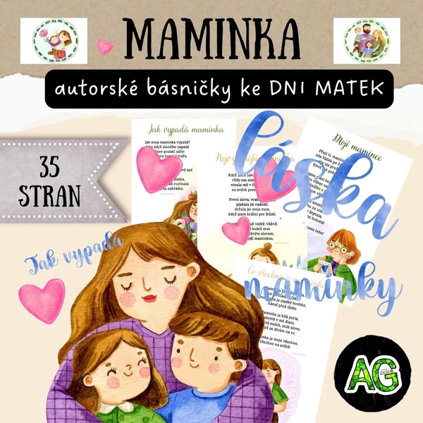 DEN MATEK - 20 autorských básniček, 15 tematických obrázků do výzdob 