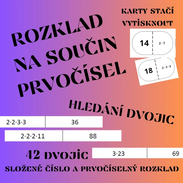 Rozklad na součin prvočísel - najdi dvojici