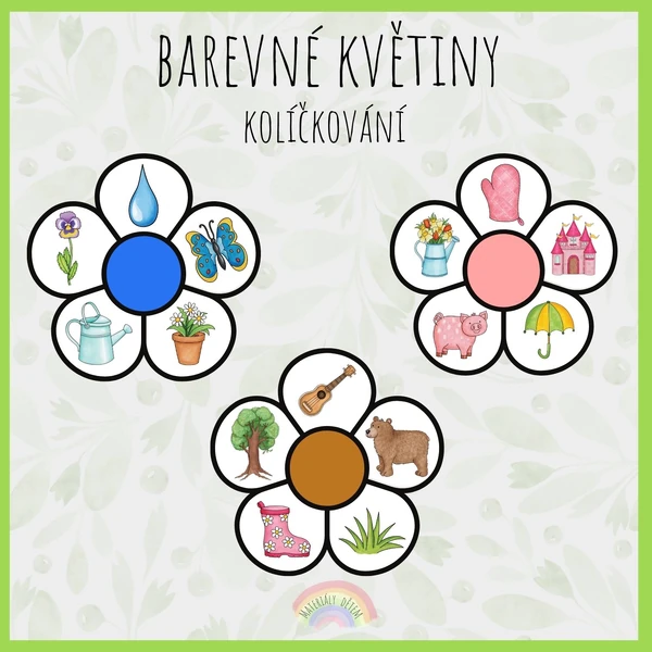 Barevné květiny, kolíčkování