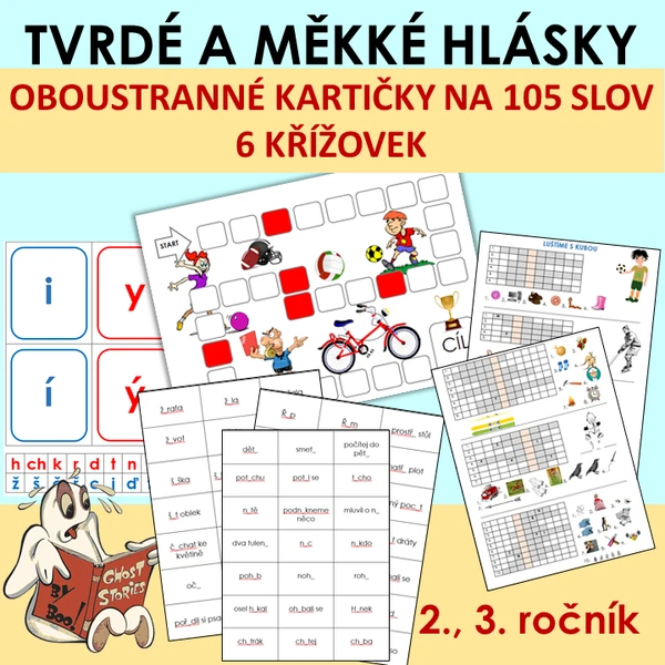 Tvrdé a měkké hlásky - kartičky