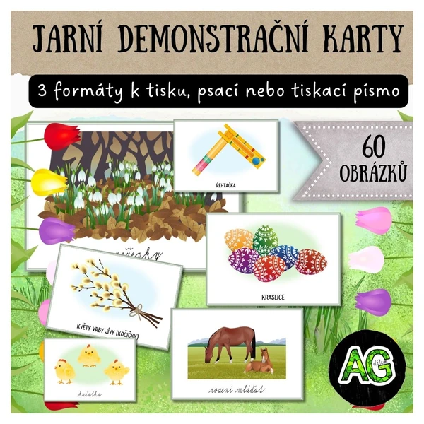 JARO A VELIKONOCE - DEMONSTRAČNÍ KARTIČKY, 60 OBRÁZKŮ SE SYMBOLIKOU