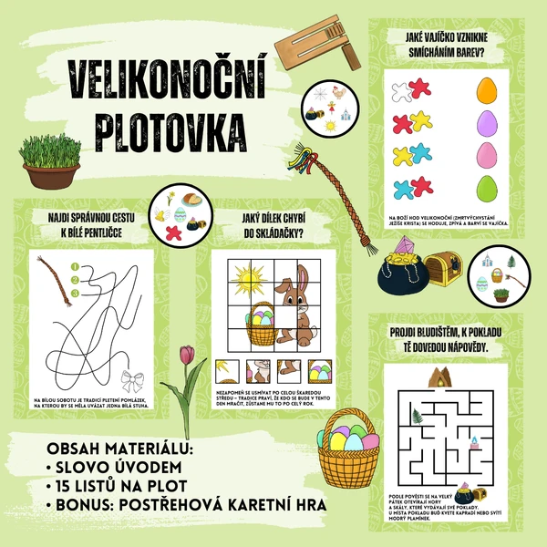 Velikonoční plotovka + BONUS postřehová hra s velikonočními motivy
