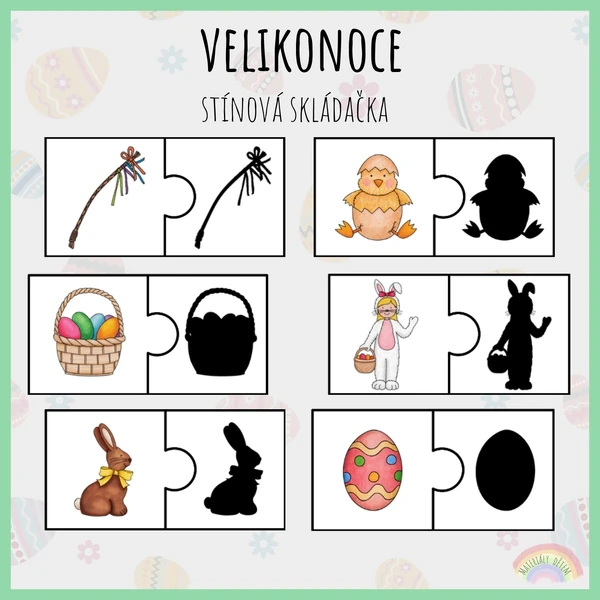 Velikonoce, stínová skládačka