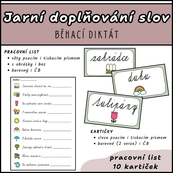 Jarní doplňovací běhací diktát