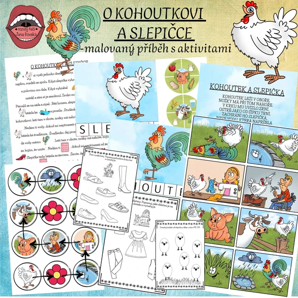 O KOHOUTKOVI A SLEPIČCE: malovaný příběh s aktivitami