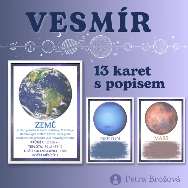 Výukové karty "SLUNEČNÍ SOUSTAVA"