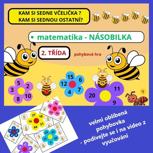 KAM SI SEDNOU VČELIČKY? NÁSOBILKA HROU - POHYBOVKA