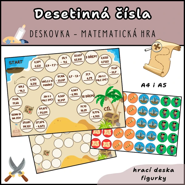 Matematická hra - desetinná čísla
