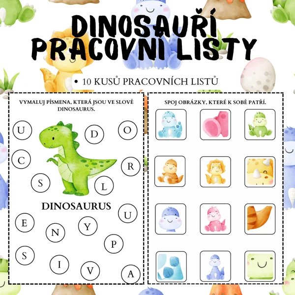 Dinosauří pracovní listy