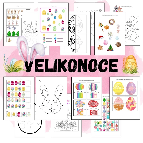 VELIKONOCE - pracovní listy, grafomotorika, kolíčkování, skládačky atd. 