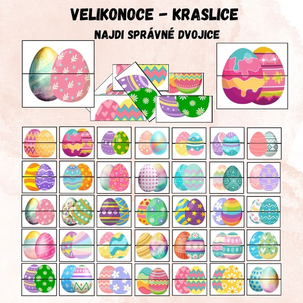 Velikonoce - Kraslice - Najdi správné dvojice