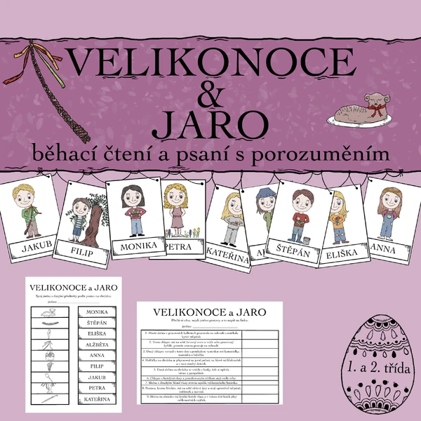 Velikonoce a jaro - běhací čtení a psaní