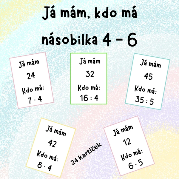 Já mám, kdo má - násobilka 4 - 6