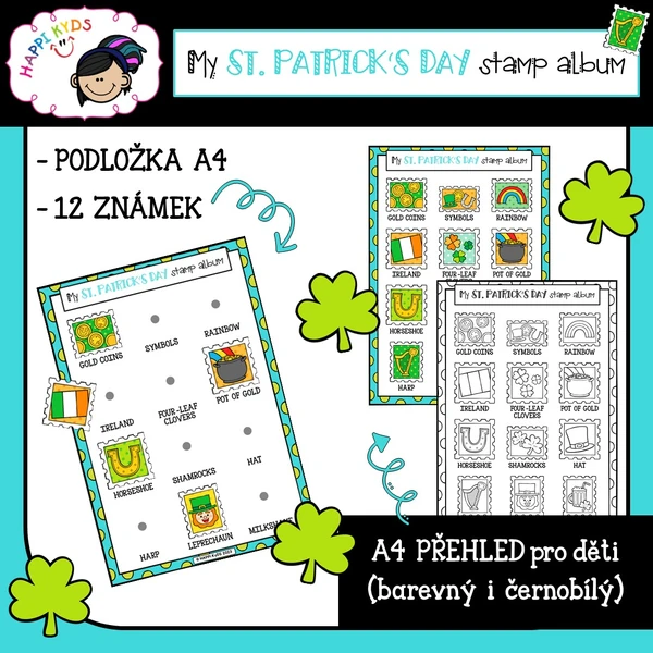 My ST. PATRICK'S DAY stamp album - skládačka a obrázkový přehled