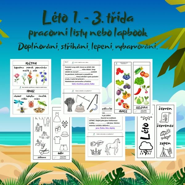 Léto - pracovní listy a lapbook
