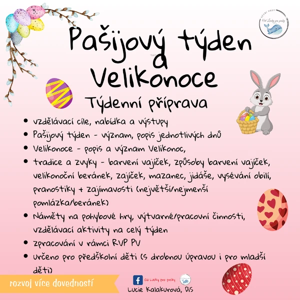PAŠÍJOVÝ TÝDEN A VELIKONOCE - TÝDENNÍ PŘÍPRAVA/NÁMĚTY