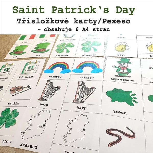 Třísložkové karty/Pexeso St. Patrick's Day