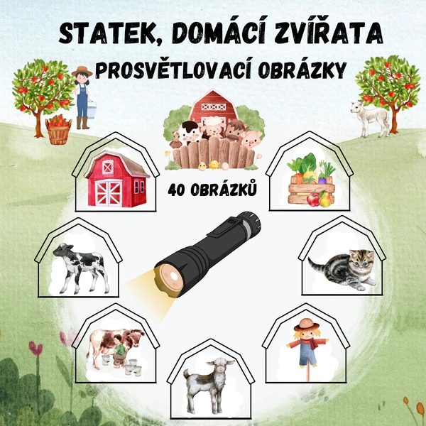 Prosvětlovací obrázky - Statek, farma, domácí zvířata