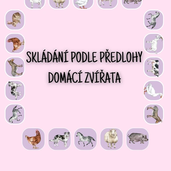 Skládání podle předlohy - domácí zvířata
