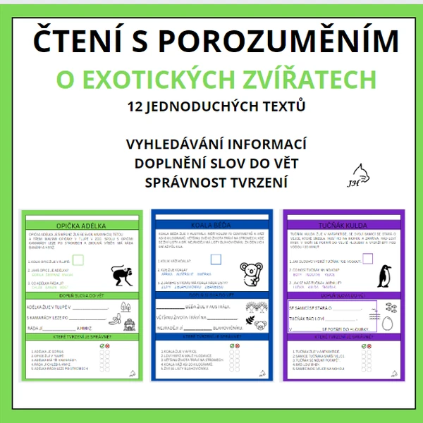 Čtení s porozuměním - Exotická zvířata